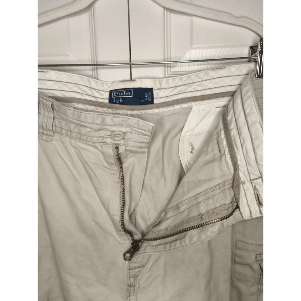 Vintage Polo Ralph Lauren Cargo Shorts Mens 42 Khaki Baggy Twill Casual 90s‎ Y2K